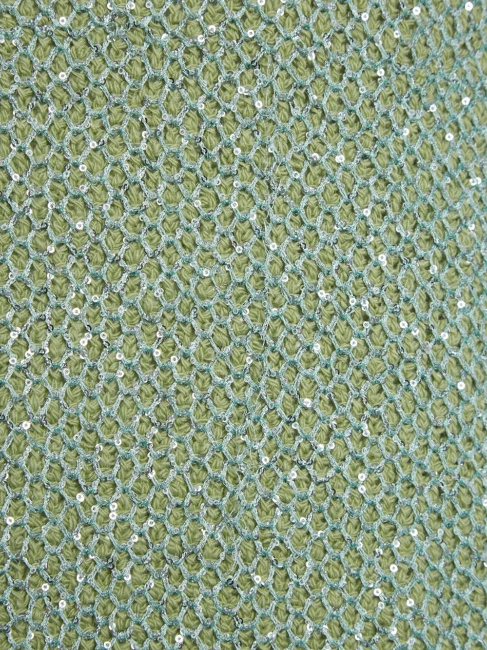 Stella McCartney Sequined Wool-Blend Mini Sweater Dress Light Green size Large
